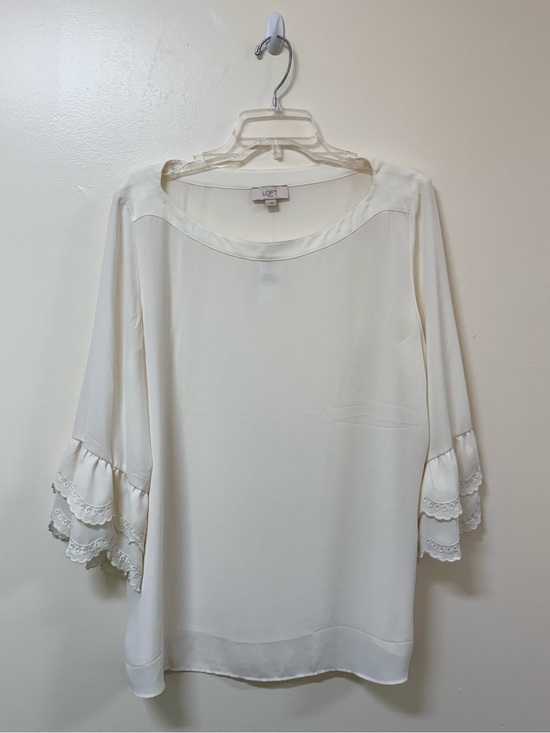 LOFT Tops - LOFT Cream Lightweight Round-Neck Blouse